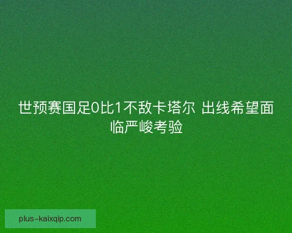 世预赛国足0比1不敌卡塔尔 出线希望面临严峻考验 世预赛国足0比1不敌卡塔尔 出线希望面临严峻考验